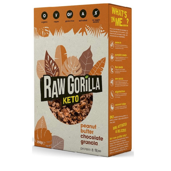 Keto Peanut Butter Chocolate Granola - 250g - Raw Gorilla