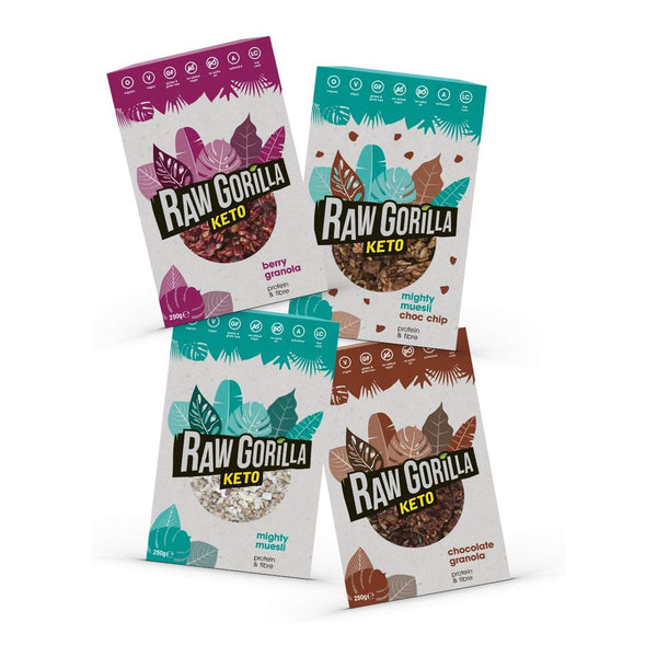Raw Gorilla KETO ORGANIC Granola Taster Multipack 4x250g